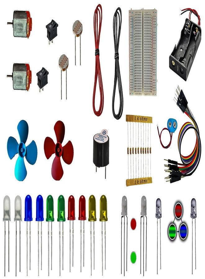 CodifyMonk STEM DIY Electronic Science Kit for Kids (Age 8+) | Breadboard Experiments with LED, Motor, Buzzer, LDR | Perfect for School Projects & Science Fair Learning - Image 4